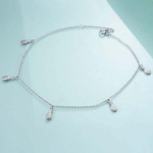 SOULMEET Sterling Silver Palm Tree Butterfly Pineapple Sea Turtle Starfish Shell Ankle Bracelet for Women Girls S925 Adjustable Foot Anklet Jewelr...