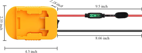ELEFLY 2 Pack Power Wheels Adapter Compatible with Dewalt 20V Battery DCB206 DCB204 with Fuse & Wire terminals, Power Connector for Rc Car Toys, R...