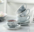 FUYU Gold Edge Marble Ceramic Espresso Coffee Cup and Saucer Set Tea Cup...