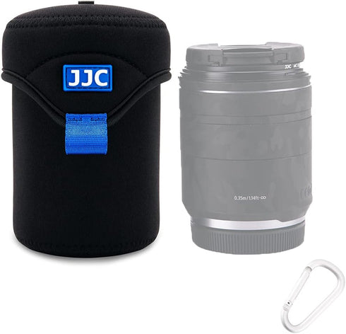 JJC Water Resistant Neoprene Camera Lens Pouch Case, Fold-Over Lens Bag for Mirrorless Lenses Up to 3.1 x 4.6 (D X H) for Canon RF 85mm f/2, Nikon...