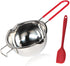 Stainless Steel Double Boiler Pot, 600ML Updated Melting Pot with Silicone Spatula for Melting Butter,Chocolate, Candy, Cheese and Caramel (Red)...