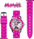 Minnie Mouse Kids' Analog Watch by Accutime - Pink Bezel, Strap & Dial, Time-Teacher Model MN1157...