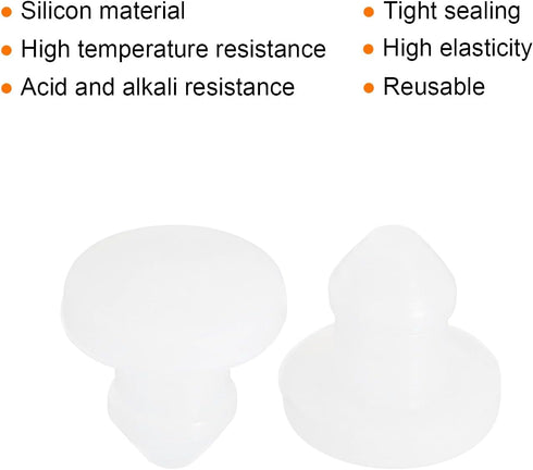 MECCANIXITY Silicone Snap in Locking Hole Plugs Rubber Panel Seal Cover Flush Type Panel Round for Kitchen Rubber Bulkheads Waterproof Sealing Plu...