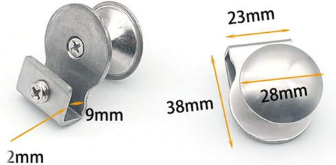 Set of 4 Glass Door Knobs, Clipping 3-8mm Glass Doors, Stainless Steel Handle, Pulls Knob Punching Drill Free, Home Office Cupboard Showcase Cabin...