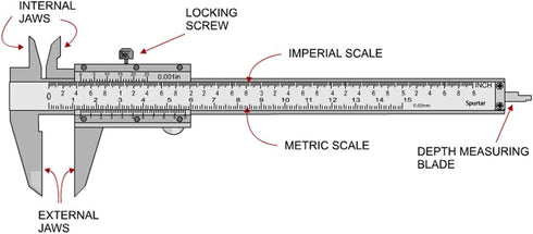 Spurtar Vernier Caliper, 6" Stainless Steel Caliper Measuring Tool, 0-6Inch/0-150mm Manual Micrometer Non Digital Calipers, 0.001"/0.02mm High Pre...
