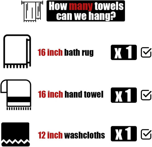 JQK Towel Bar Brushed Gold, 16 Inch 304 Stainless Steel Thicken 0.8mm Towel Rack Bathroom, Towel Holder Wall Mount, Total Length 19 Inch TB110L16-...
