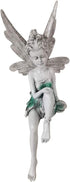 EKDJKK Sitting Fairy Statue Garden Ornament Resin Craft Landscaping Yard Decoration Park Lawn Decoration Home Patio Garden White...