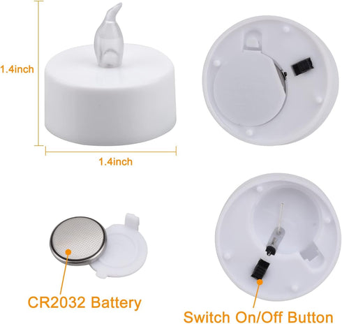 Tea Lights, Flameless LED Candles Flickering Warm Yellow 200 Hours Battery-Powered Tea light Candle Ideal for Party, Wedding, Birthday, Gifts and ...