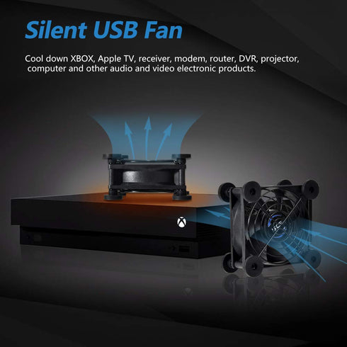Dual 80mm USB Speed Control Fan, 5V Portable Cooling Fan for Flat-Screen TV Receiver Router DVR Playstation Xbox Computer Cabinet Cooler...