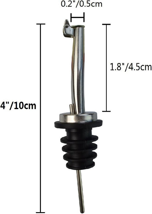 5 Pcs Wine Bottle Pourers, Stainless Steel Liquor Pour Spout Flip Top Wine Bottle Stoppers Speed Pourers Olive Oil Bottle Tapered Spout Bottle Pou...