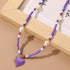 2 Pcs Heart Choker Necklace Colorful Beads Layered Necklace Friendship Y2K Beach Costume Jewelry Gifts for Women...