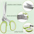 Herb Scissors and Food Containers Set Stainless Steel 5 Blade Cover kitchen Shears for Onion Cilantro Lettuce- 2pcs Containers Keep Fresh...
