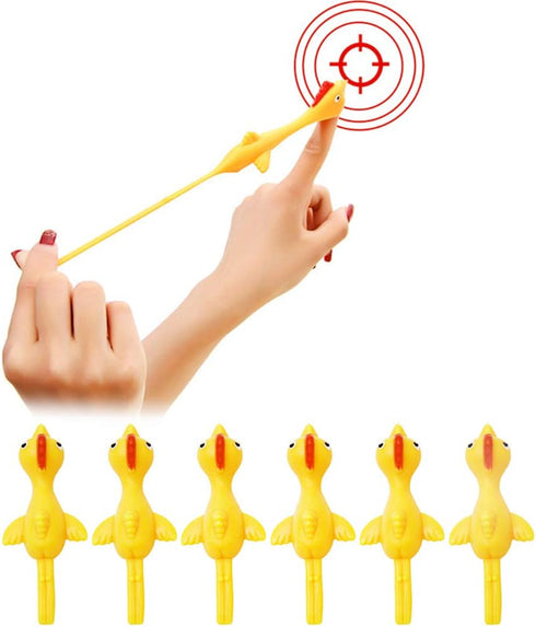 12 PCS Slingshot Chicken Sticky Funny Rubber Chickens Toy Easter Chicks Turkey Toys Gifts for Kids...