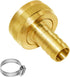Joywayus 2Pcs 1/2" Barb x 3/4" Female GHT Thread Swivel Brass Garden Water Hose Pipe Connector Copper Fitting with Stainless Clamp House/Boat/Lawn...
