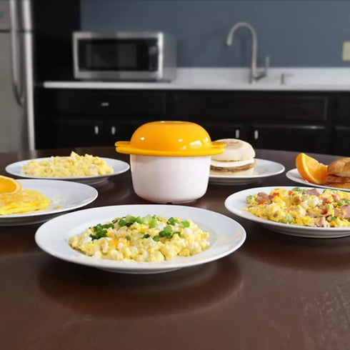 Microwave Egg Cooker Poacher Scramble Omelet Eggwich Maker with Silicone Handles Yolk Separator and Shell Cracker...