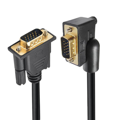 xiwai 90 Degree VGA RGB Cable Right Angled Male to Straight Male Extension Cord 3COAX+6C for Computer Monitor Projector 1m/3.3ft...