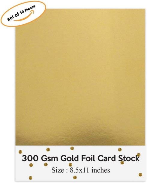 Gold Foil Mirror Card Stock Reflective mirrored cardstock Gold shimmer Heavy Weight Paper Board 8.5 x 11 Heavy weight 300 GSM Card stock...