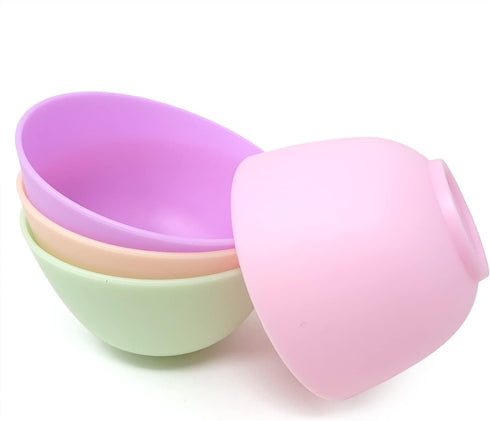 Honbay 4PCS Silicone Mixing Bowls Prep and Serve Bowls for Mixing Facial Mask or Holding Ingredient (13×7.5CM)...