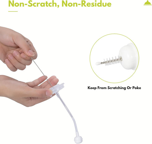 2 Pack Baby Bottle Brush with 4 Pack Straw Brushes, 10.2" Nylon Brushe with Nipple Cleaner and Stand Suction Cup, Pink...