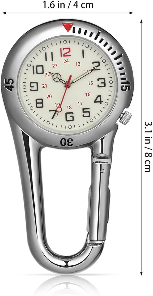 NICERIO Clip-on Fob Watch,Night Light Alloy Watch Ideal for Doctors Nurses Rock Climbing Mountaineering (White)...