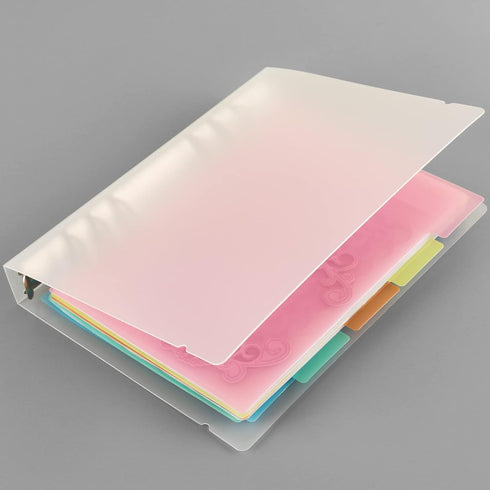 A5 6 Ring Binder Cover Clean Transparent Soft PVC for Refillable Notebook Shell withMatte surfaceforStamp & Die Storage...