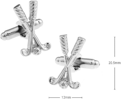 Golf Clubs Ball Golfer Golfing Pair of Cufflinks in a Presentation Gift Box & Polishing Cloth...