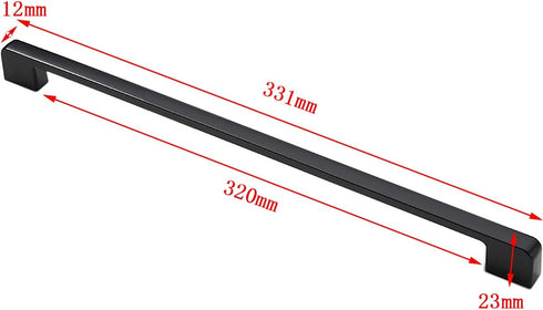 1 Pcs Hole Center 320mm Zinc Alloy Pulls American Simple Matt Black Door Handles, Drawers, Kitchen Cabinets, Doors, Wardrobe Pulls,Furniture Hardw...