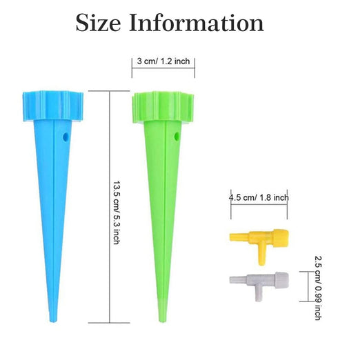 Drip Irrigation System Garden Watering System 12PCS Self Watering Spikes Devices Vacation Automatic Drip Irrigation Kits Adjustable Valve Plant Wa...