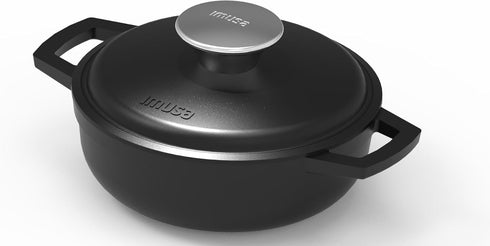 IMUSA Traditional Colombian Mini Nonstick Caldero (Dutch Oven) for Cooking and Serving, 0.7 Quart, Silver,Black...