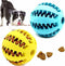 (2 Pack) Dog Puzzle Toy Teething Ball Nontoxic Durable Chew Toy Teeth Cleaning Chewing Playing Treat Dispensing Dog Toy (2 Pack) (Turquoise Blue a...