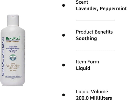 Medicated Dog Mange Shampoo. Extra Strength Mange Shampoo for Dogs Eliminates Mange, Scabies & Severe Skin Problems. All Natural Dog Shampoo. Unco...
