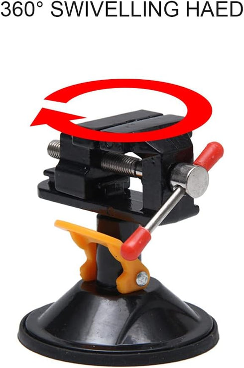 Universal Mini Table Bench Screw Clamp Engraving Table Vice 360 Rotatable Adjustable Table Vise Suction Cup Base for Jewelry Watch Walnut...