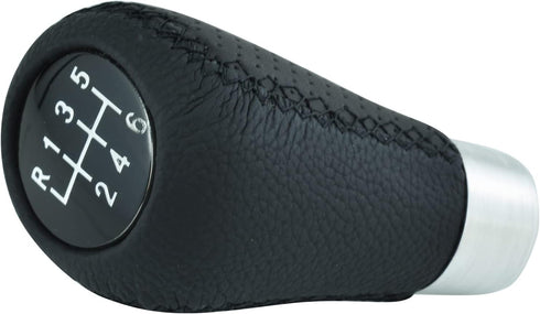 6 Speed Shift Knob Car Shifter Handle PU Leather Gear Stick Head for Most Manual Automatic Vehicles (Black Stitches)...