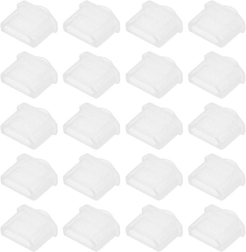 uxcell 20pcs Micro Silicone Protectors Male Port Anti Dust Cap Cover Clear...