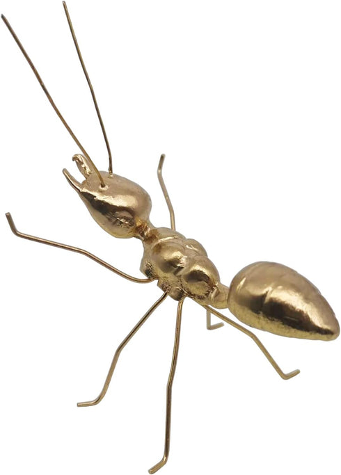 Gold Ant Sculpture Solid Metal Insect Ornament Mini Ant Figurine for Home Office Garden Desktop Decor...