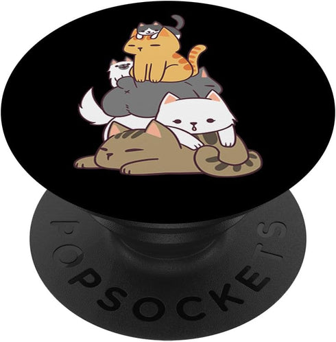 Pile Of Kitty Cats Funny Cute Cat Lover Gift PopSockets PopGrip: Swappable Grip for Phones & Tablets PopSockets Adhesive PopGrip...