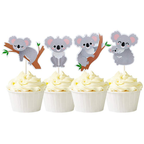 Mulukaya 24Pcs Koala Cupcake Toppers Cake Picks for Wild Animal Birthday Wedding Party Supplies...
