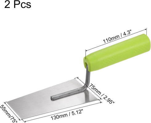 uxcell 2pcs Flat Masonry Hand Trowel 5.1"x2.9" Drywall Concrete Finishing Building Tool Carbon Steel Panel with Rubber Handle...