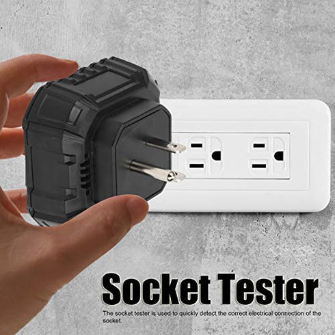 HT107B 90-250V Socket Tester 3-Pin Outlet Tester Receptacle Tester Frequency Phase Voltage Leakage Voltage Test Electric Circuit Detector...