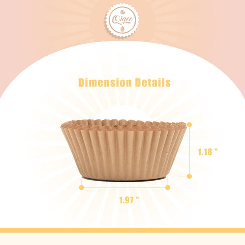qiqee 1000pcs Natural Cupcake Liners Muffin Linner No Smell, Food Grade Baking Cups?Standard Size?...