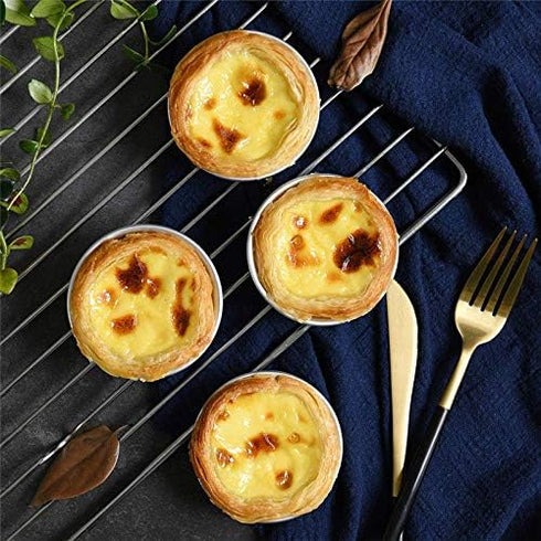 10 Pack Mini Egg Tart Tins Molds Tiny Pie Muffin Cupcake Pans NonStick Bakeware Kitchen Baking Tool Silver...