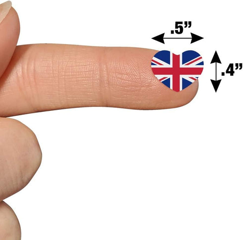 United Kingdom Great Britain Union Jack Country Flag Heart Shaped Planner Calendar Scrapbook Craft Stickers...