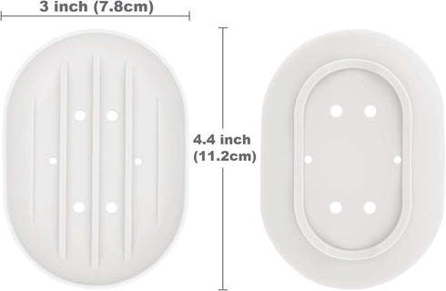 Anwenk Soap Dish, Bathroom Soap Dishes Soap Holder Soap Tray with Holes to Drain Water- Oval Shape Soap Dish for Shower Bathroom Kitchen Counter T...