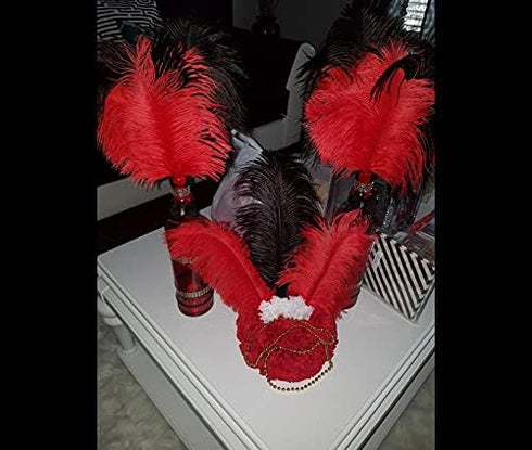 Sowder 10pcs Ostrich Feathers 12-14inch(30-35cm) for Home Wedding Decoration(red)...