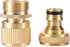 2Sets Garden Hose Quick Connector 3/4 inch GHT Brass Easy Connect Fitting - Quick Disconnect Hose Fittings Male and Female...