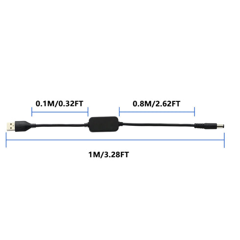 SinLoon 3.28ft USB 5V to DC 12V Converter Step Up Voltage Converter Power Cable,for Camera, Desk lamp, Speakers, Blue Tooth Headset, and Other 5V ...