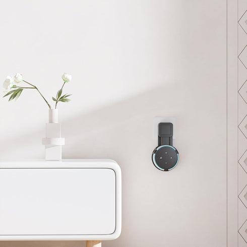 WALI Outlet Wall Mount, Holder Stand for Echo Dot 3rd Gen, Smart Home Speakers Plug Mount for Alexa with Cable Management, (AMM002-B), 1 Pack, Bla...