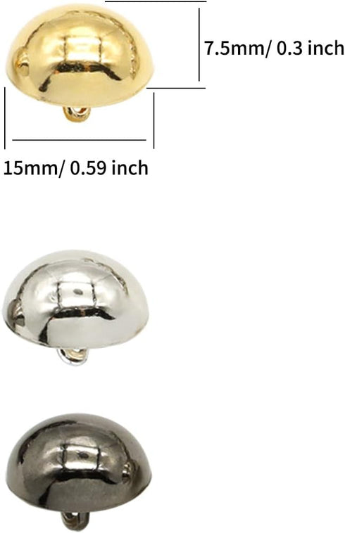 60Pieces 15mm Round Sewing Buttons, Mushroom Domed Buttons Half Round Button for DIY Project...