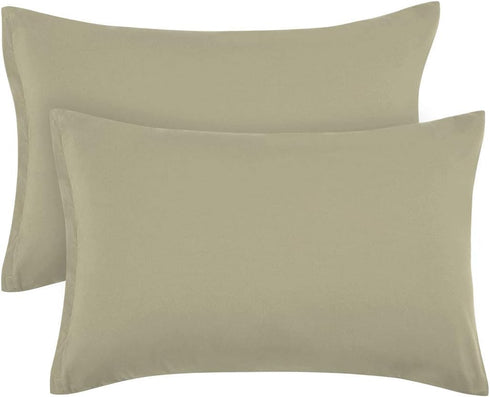 PiccoCasa Zippered Pillowcases, 100% Brushed Microfiber Polyester Pillow Case Cover, Pillow Cases Set of 2, Soft and Comfortable Travel(14"x20") K...