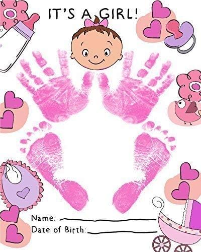 ReignDrop Ink Pad For Baby Footprint & Handprint - Creates Impressive Long Lasting Keepsake Stamp for Infant & Kids. Smudge Proof, Easy to Wipe Of...